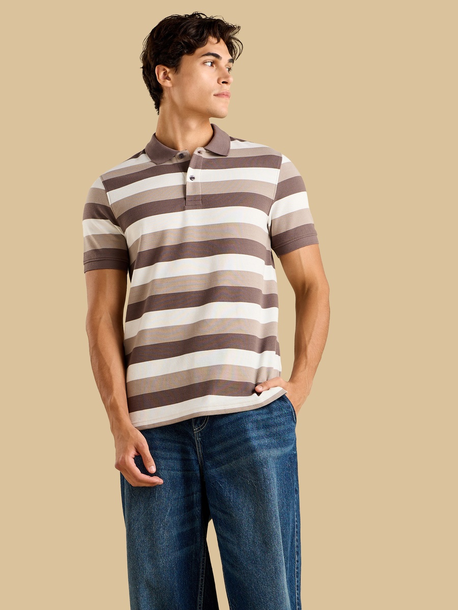 Striped Ottoman Polo T-Shirt