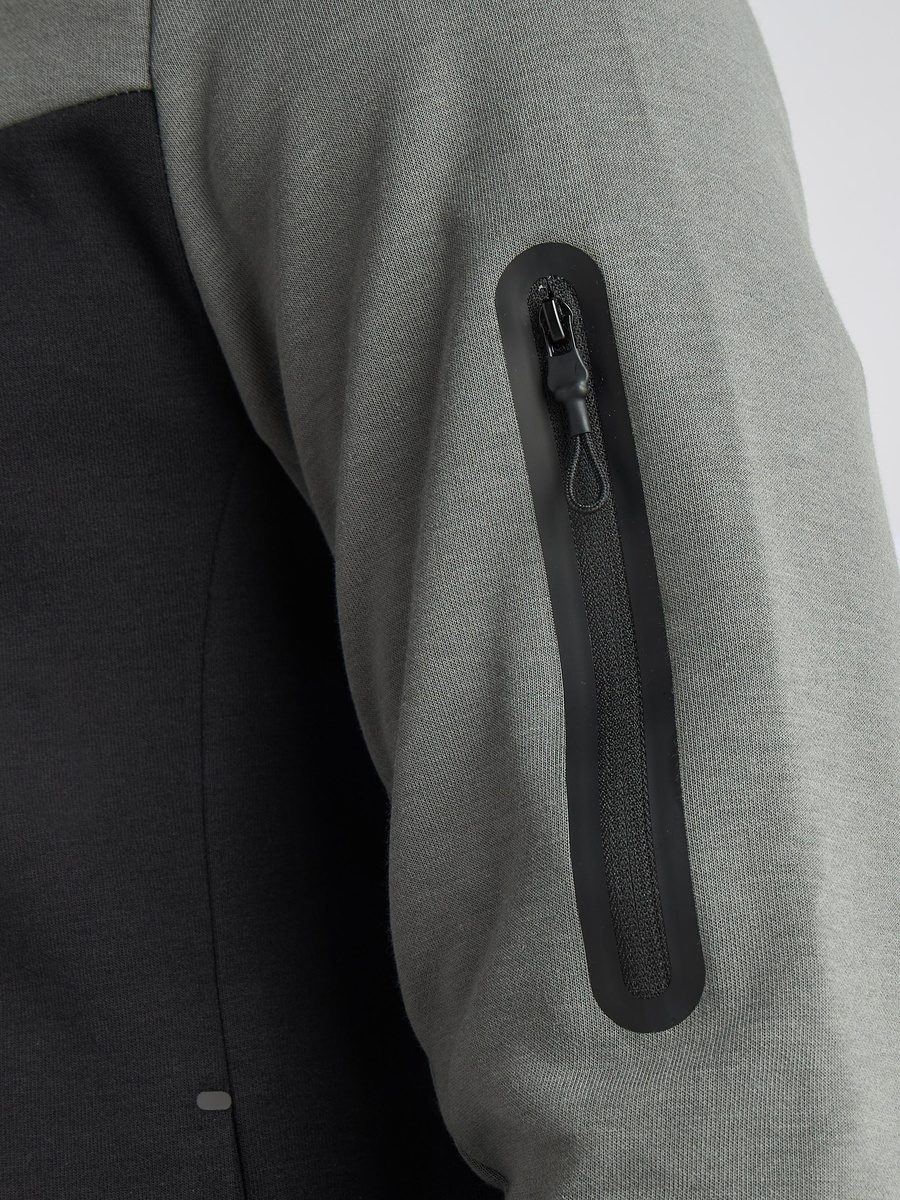 Panelled Interlock Zip Through Hoodie