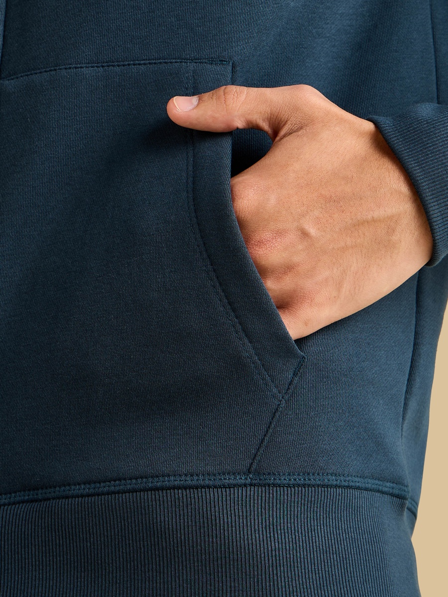 Plain Zip Through Hoodie