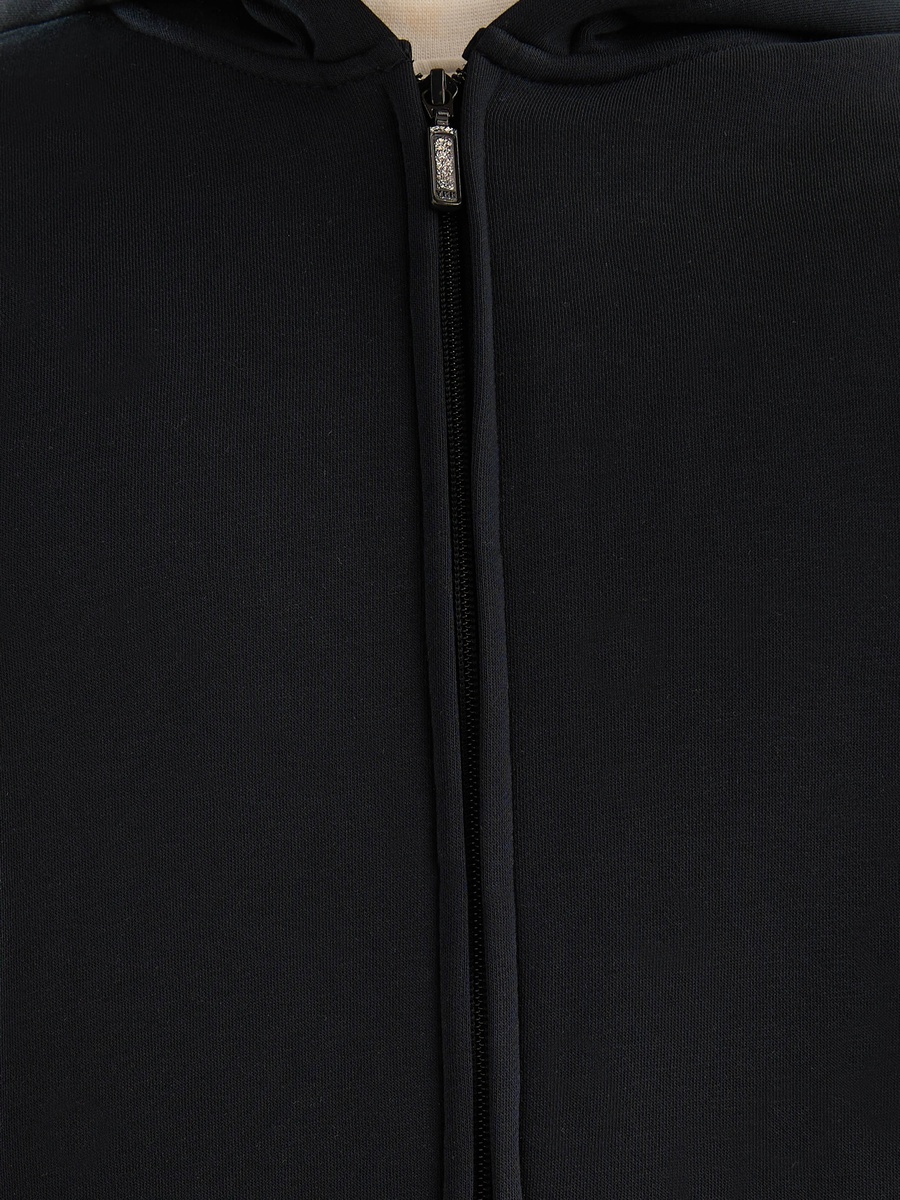 Plain Zip Through Hoodie