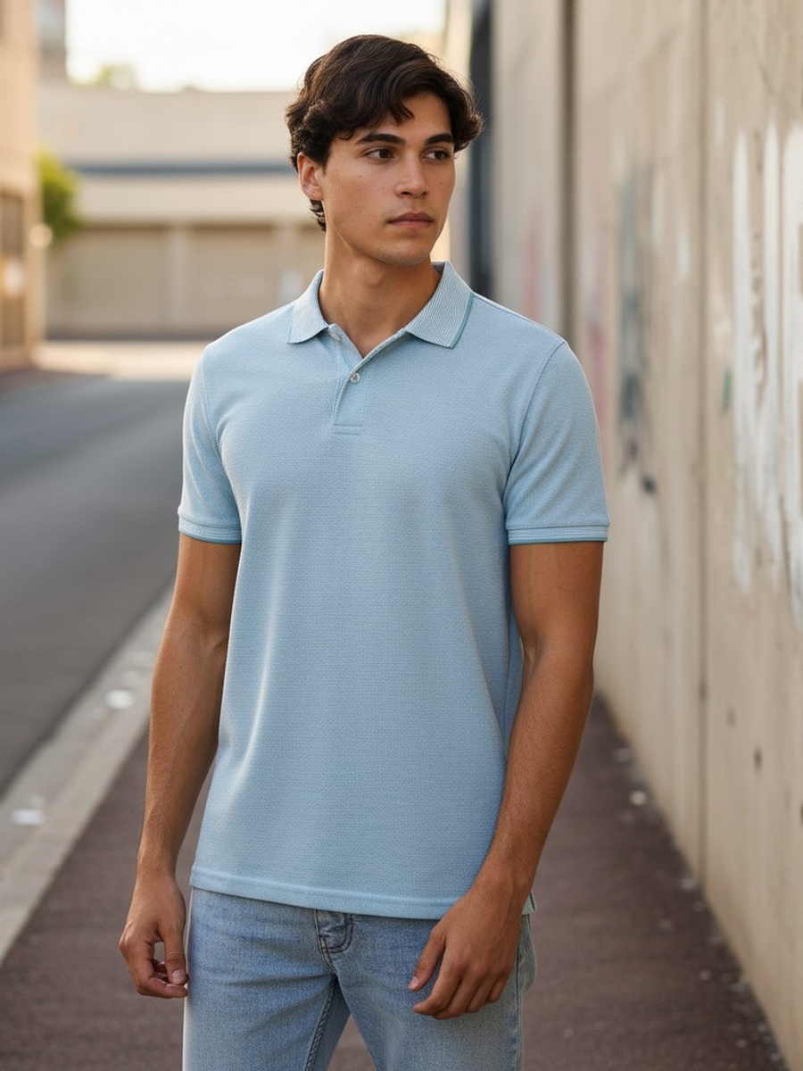 Textured Polo T-Shirt