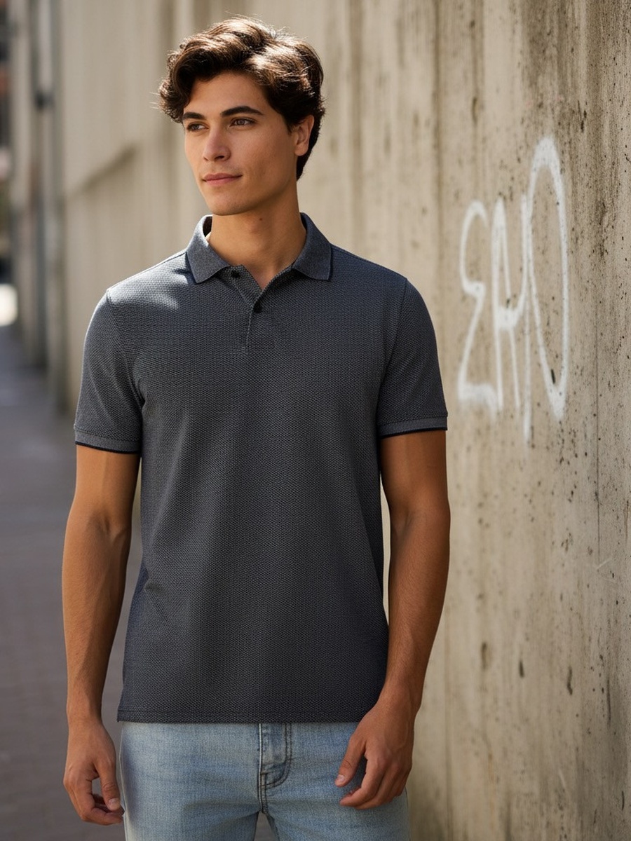 Textured Polo T-Shirt