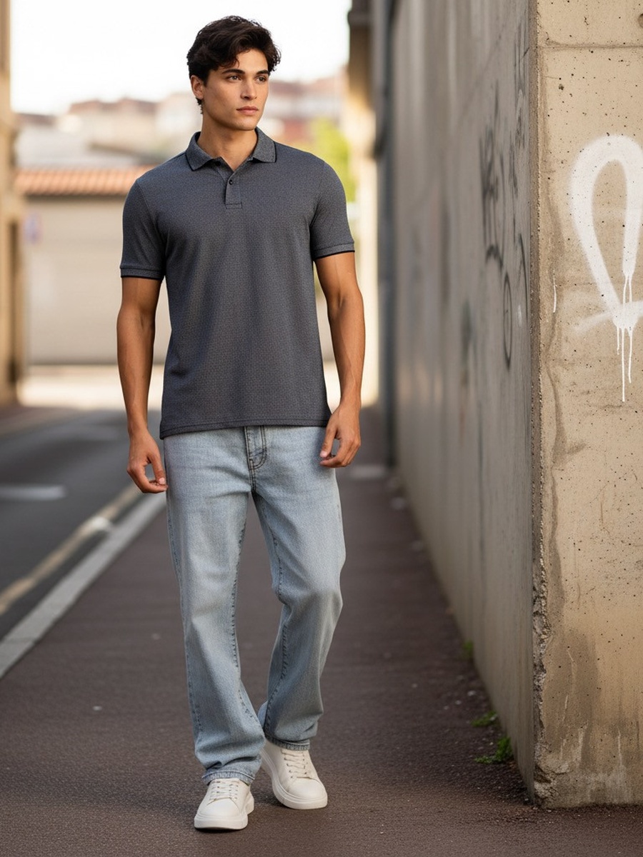 Textured Polo T-Shirt