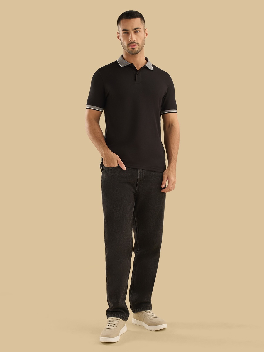 Jacquard Textured Polo T-Shirt