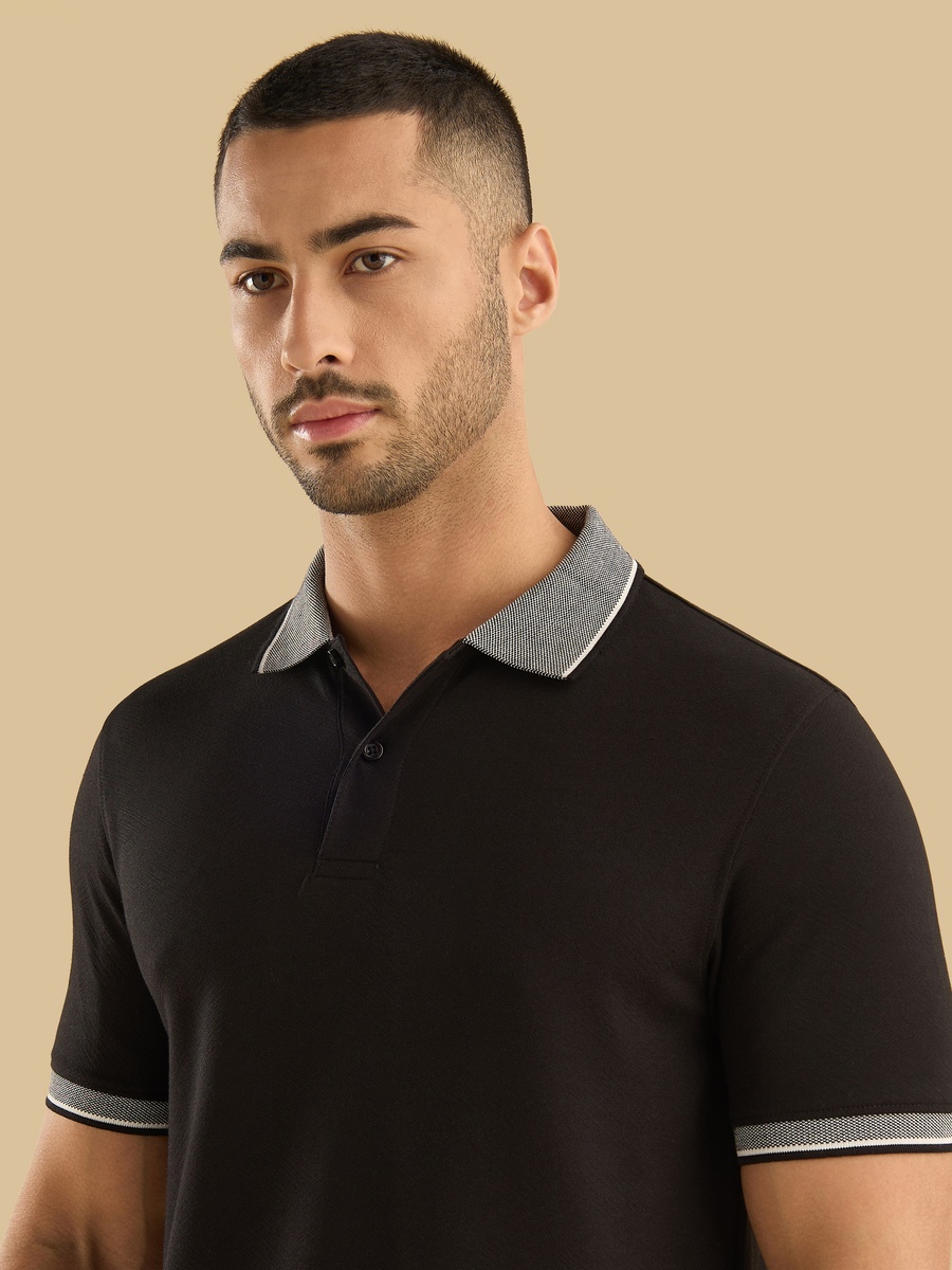 Jacquard Textured Polo T-Shirt