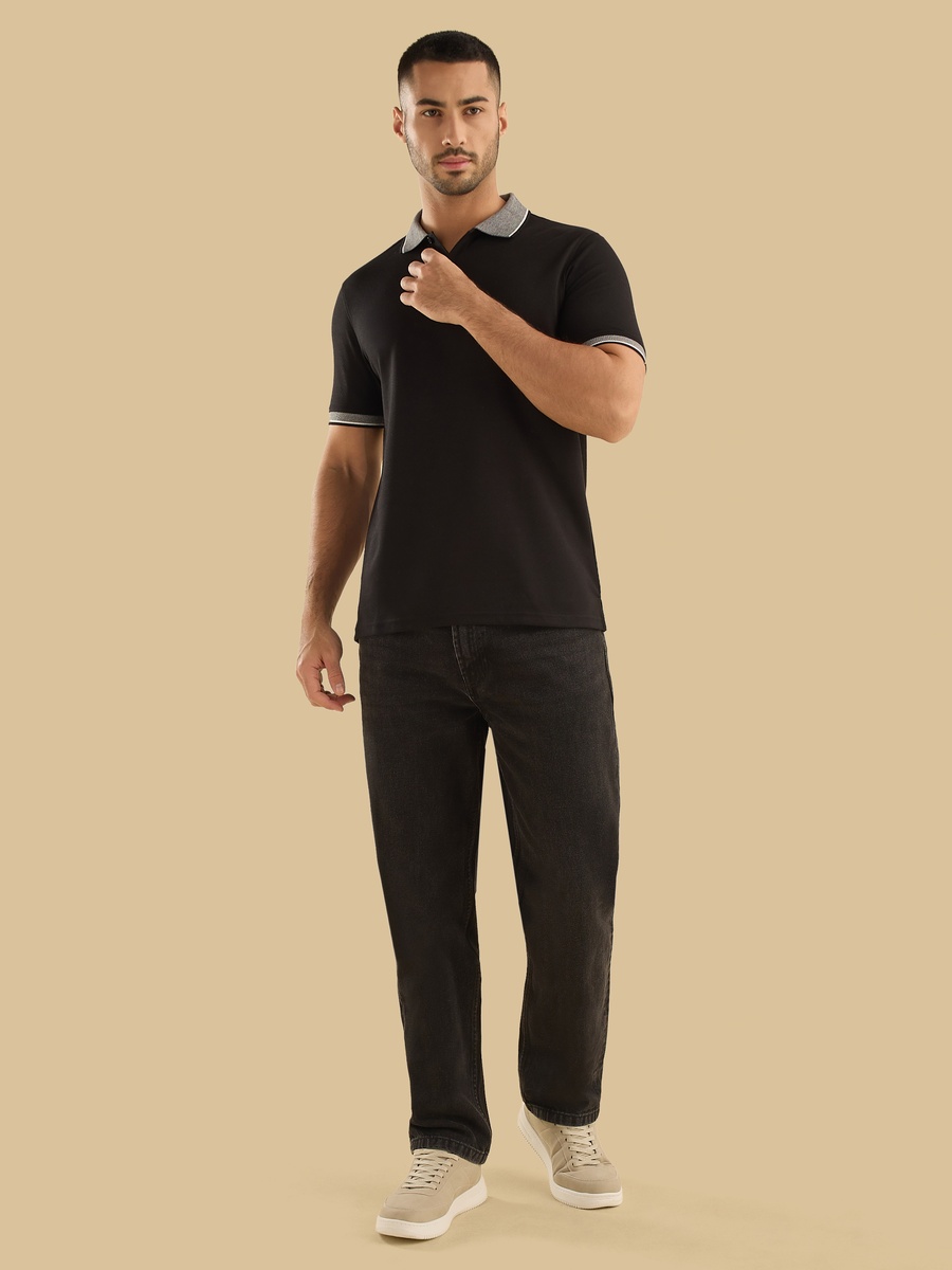 Jacquard Textured Polo T-Shirt