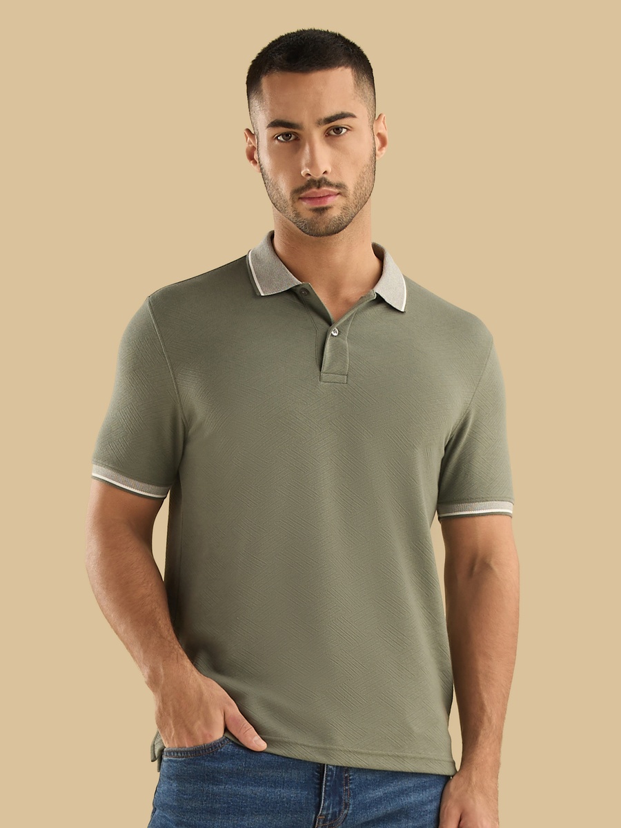 Jacquard Textured Polo T-Shirt