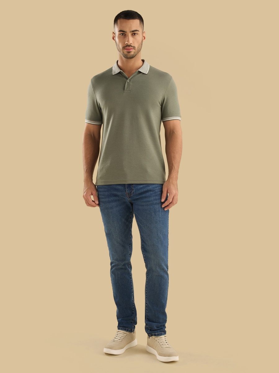 Jacquard Textured Polo T-Shirt