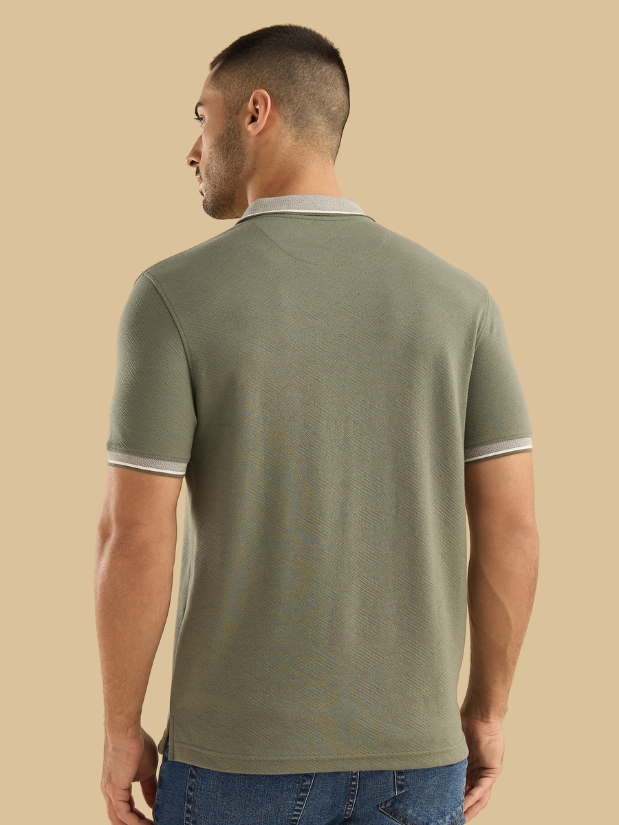 Jacquard Textured Polo T-Shirt