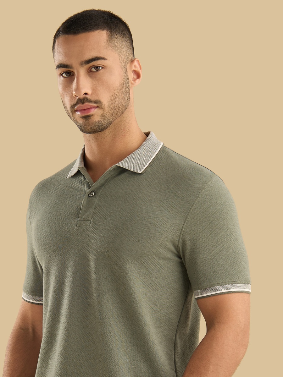 Jacquard Textured Polo T-Shirt