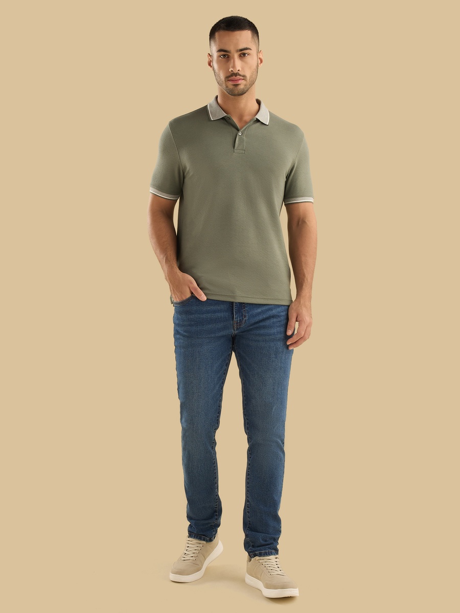 Jacquard Textured Polo T-Shirt