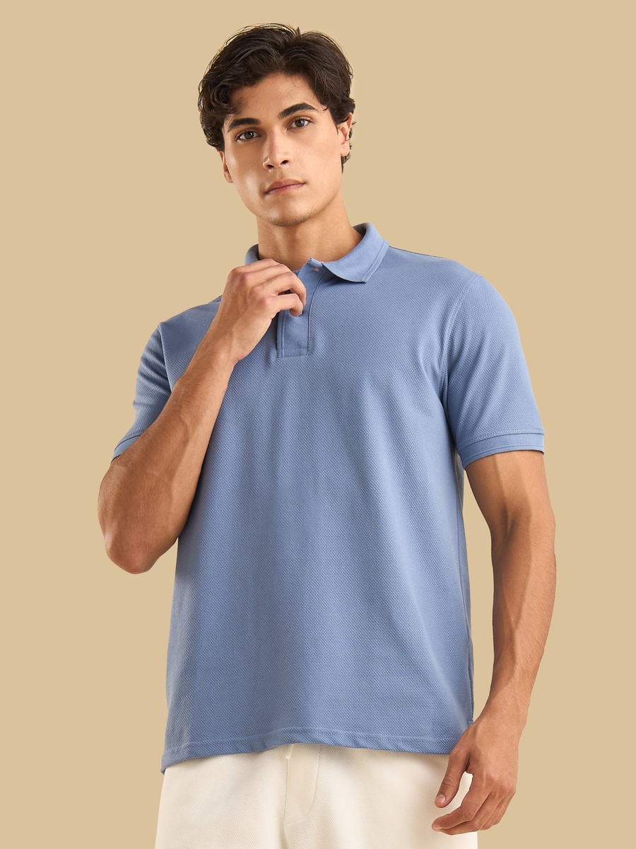 Popcorn Textured Polo T-Shirt