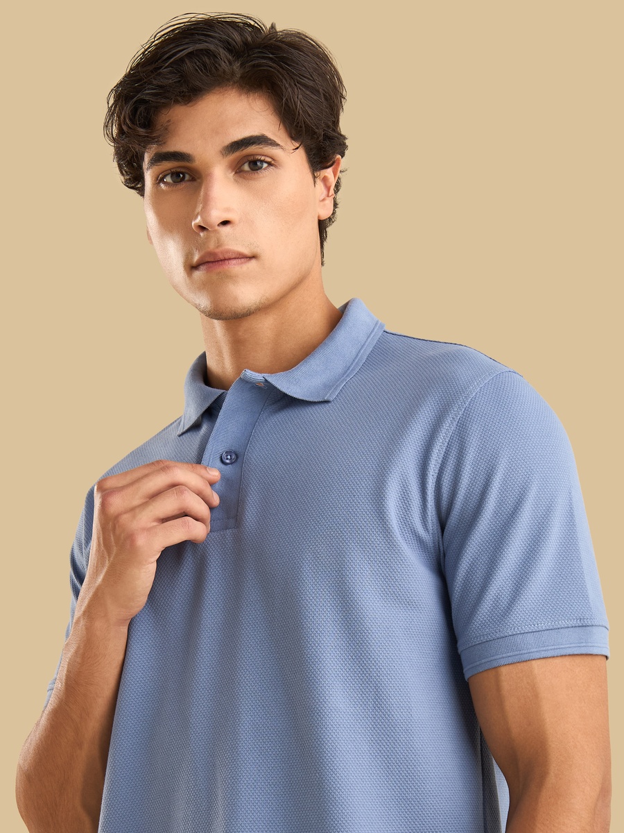 Popcorn Textured Polo T-Shirt