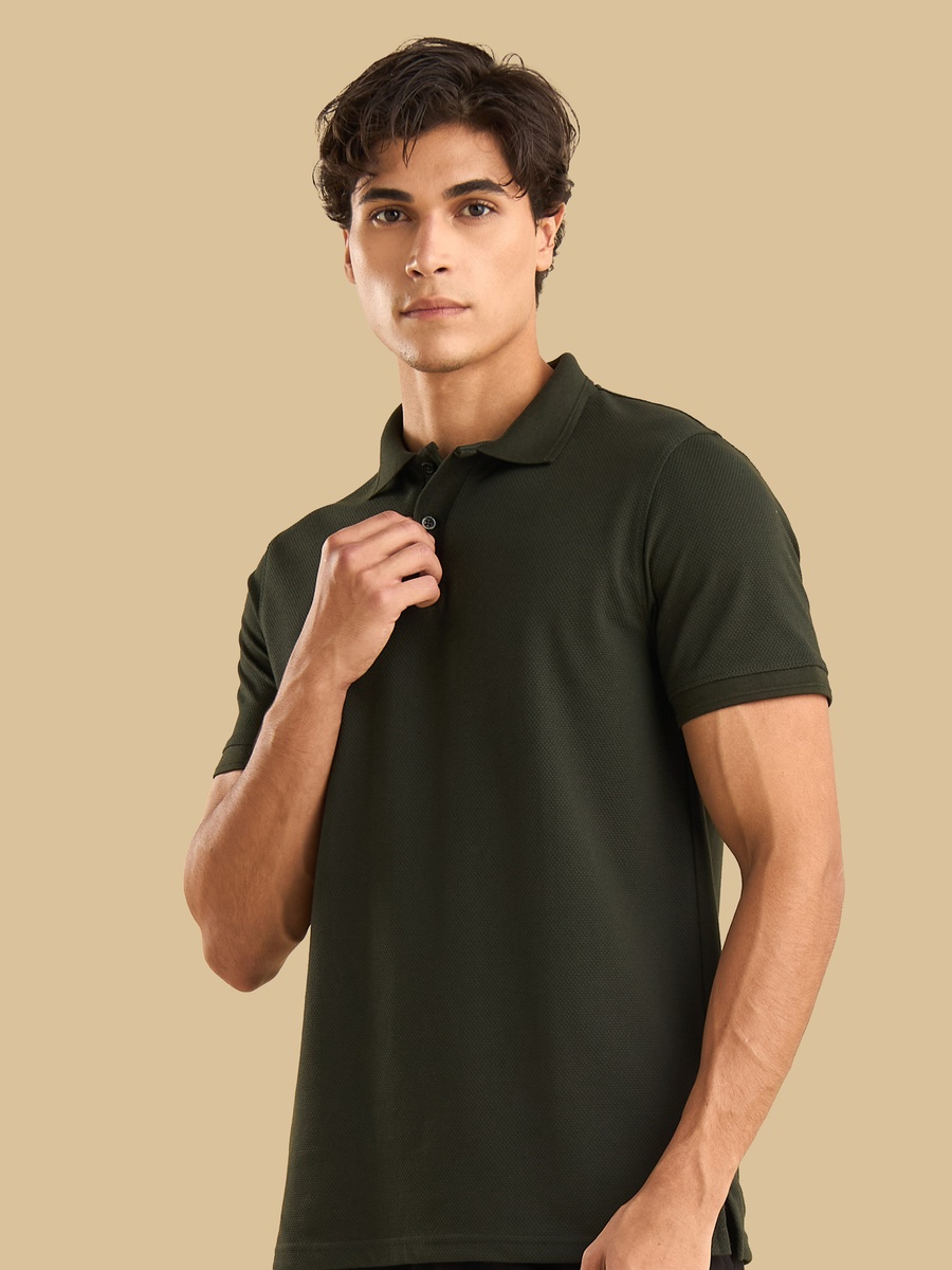 Popcorn Textured Polo T-Shirt