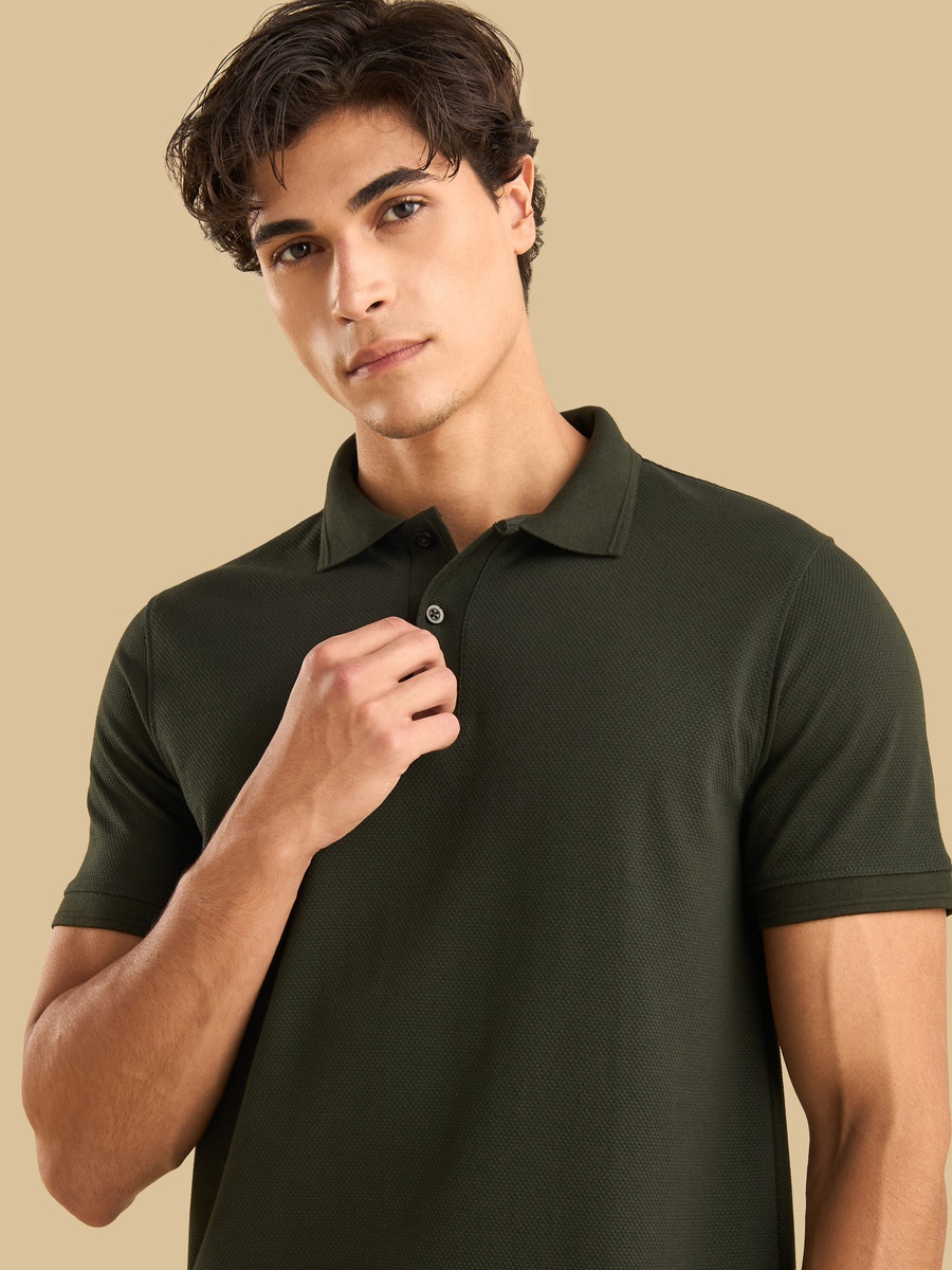 Popcorn Textured Polo T-Shirt