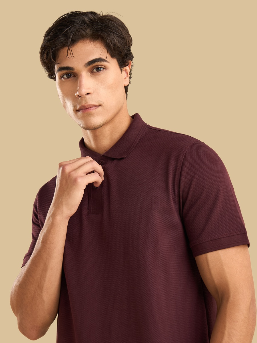 Popcorn Textured Polo T-Shirt
