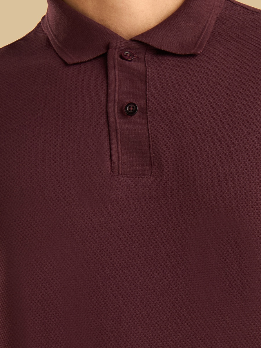 Popcorn Textured Polo T-Shirt