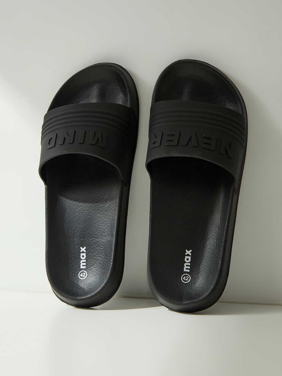 Typography Embossed Beach Slippers