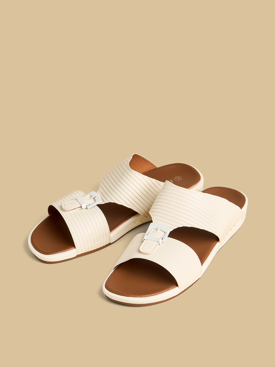 Ribbed Slip-On Arabic Sandals