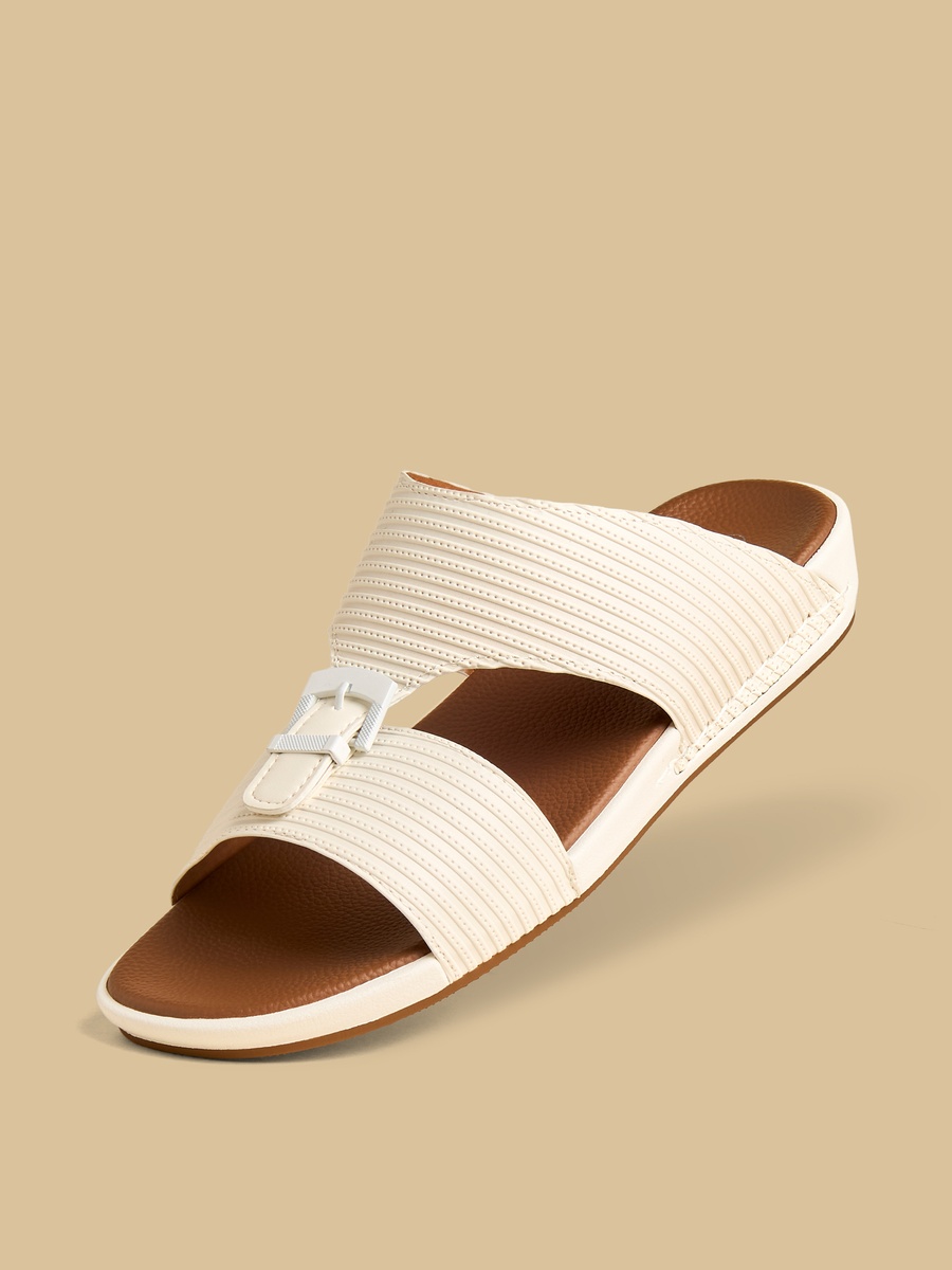 Ribbed Slip-On Arabic Sandals