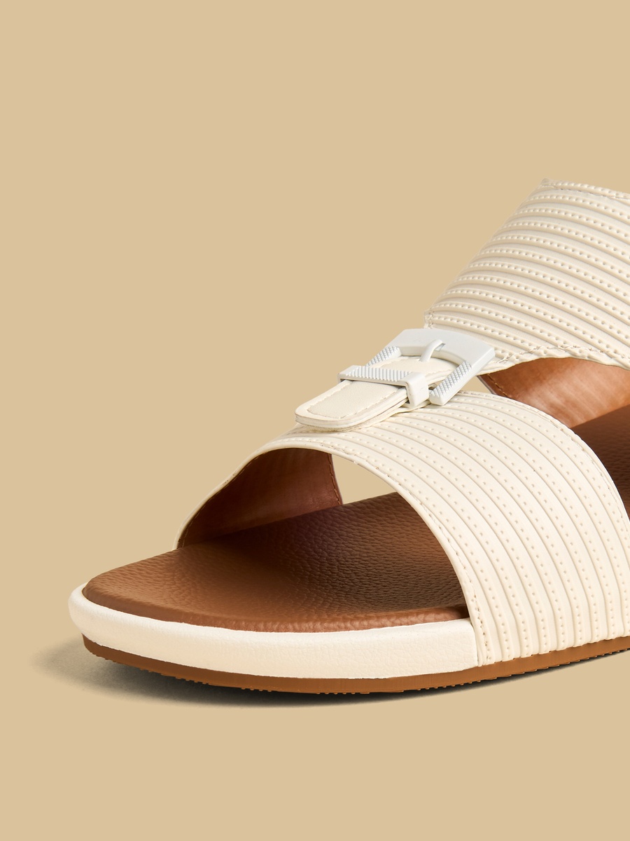 Ribbed Slip-On Arabic Sandals