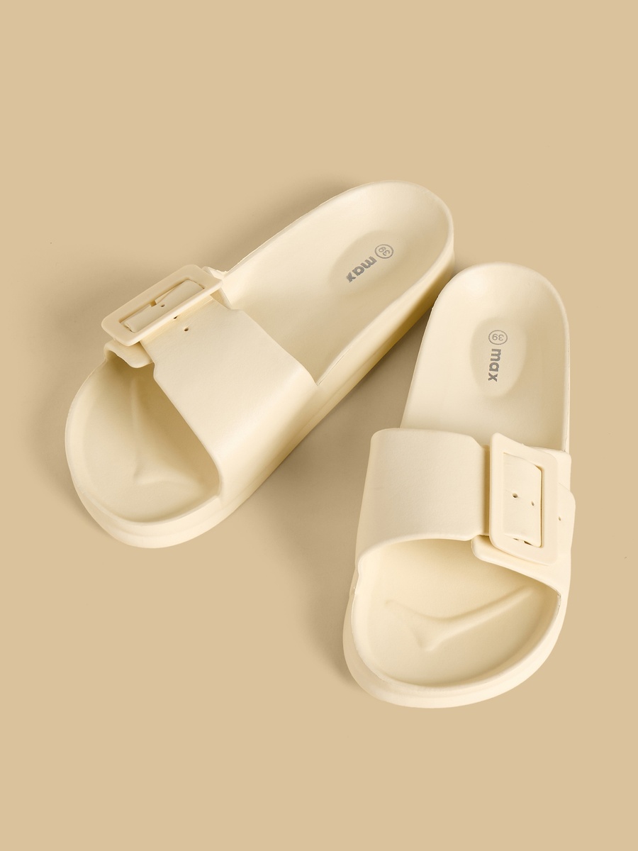 Buckle Accent Beach Slippers