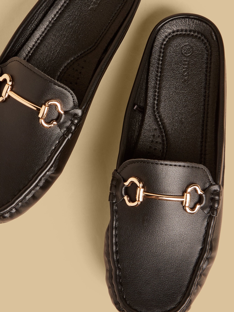 Metallic Accent Mules