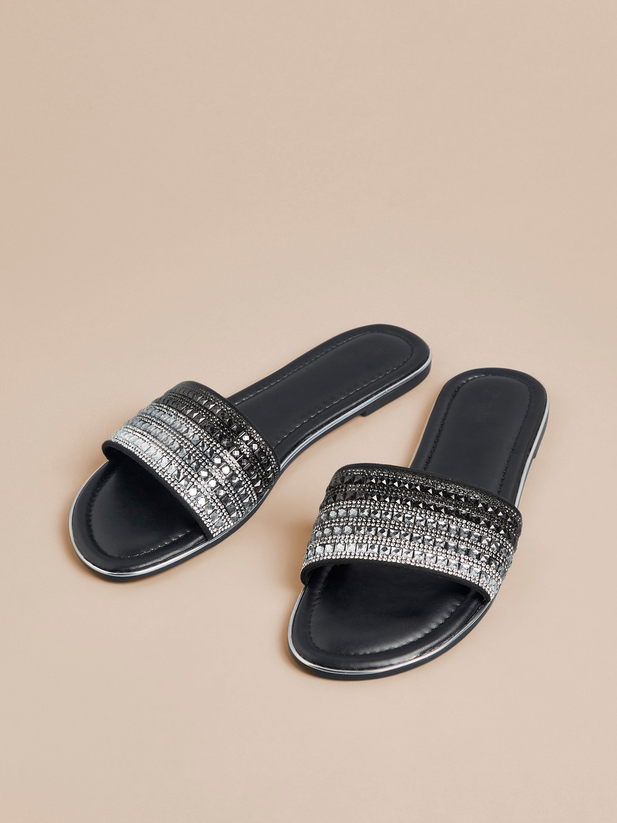 Embellished Slip-On Sandals