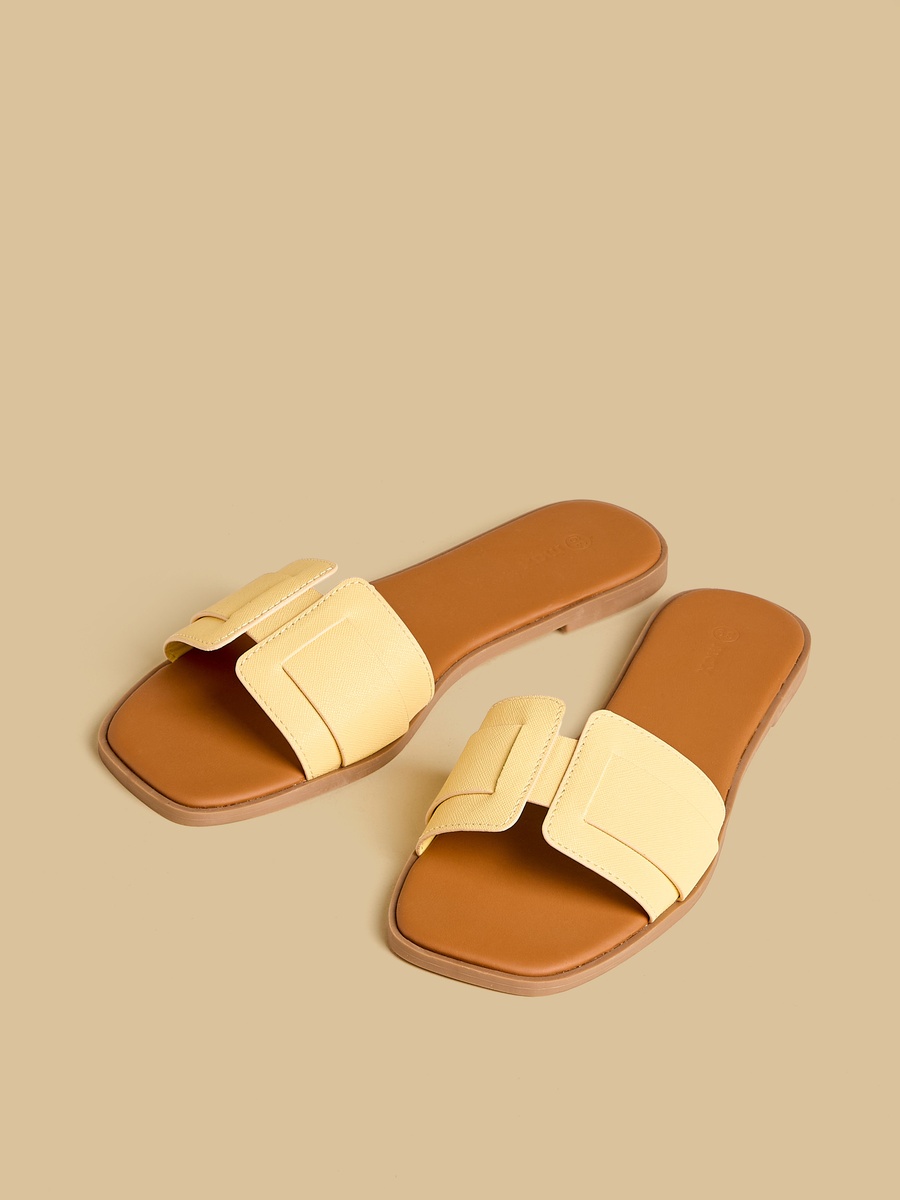 Textured Slip-On Flat Sandals