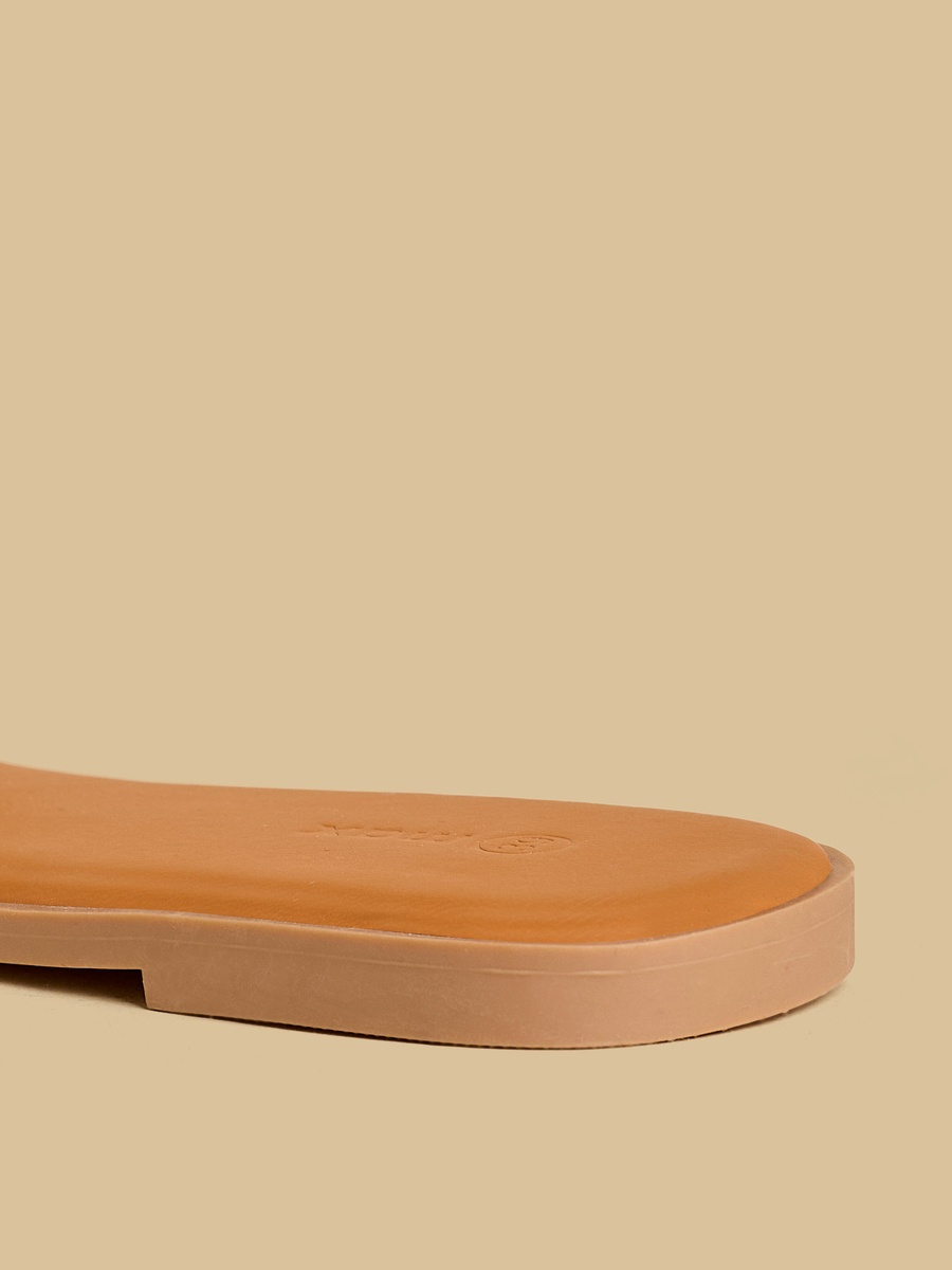 Textured Slip-On Flat Sandals