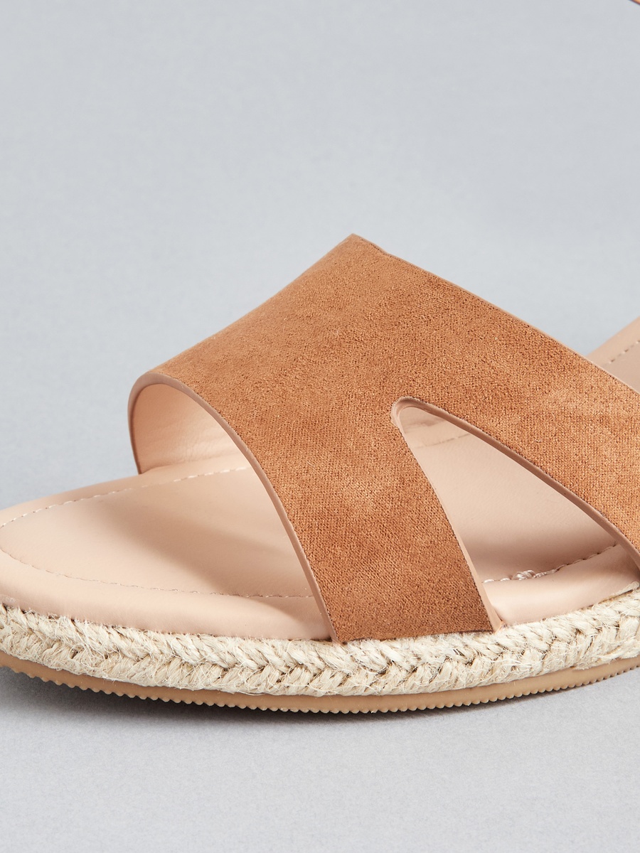Wedge Heeled Sandals with Buckle Closure