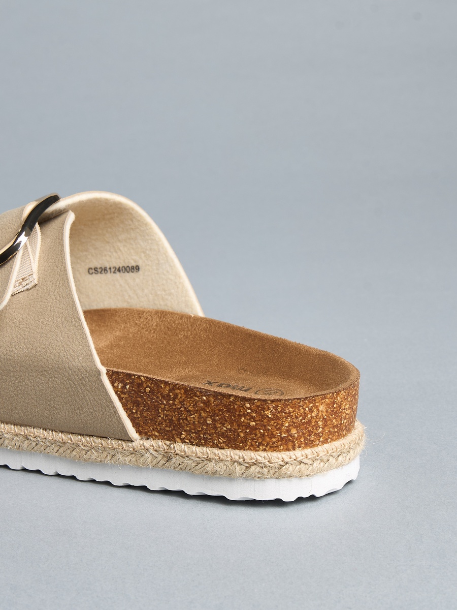 Buckle Detail Slip-On Sandals