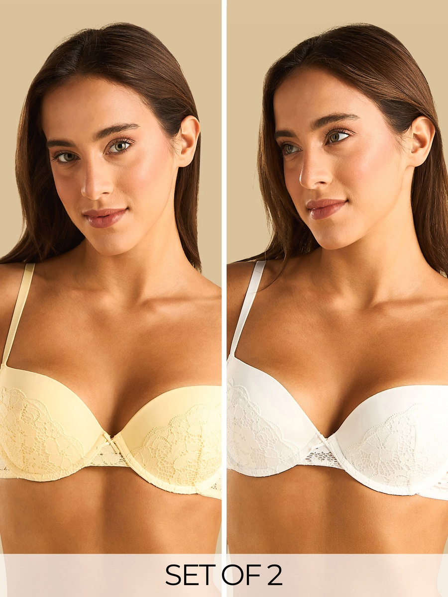 Pack of 2 - Lace Push-Up Wired Demi Bra