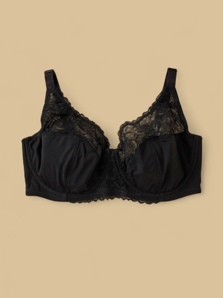Lace Panel Non-Padded Wired Bra