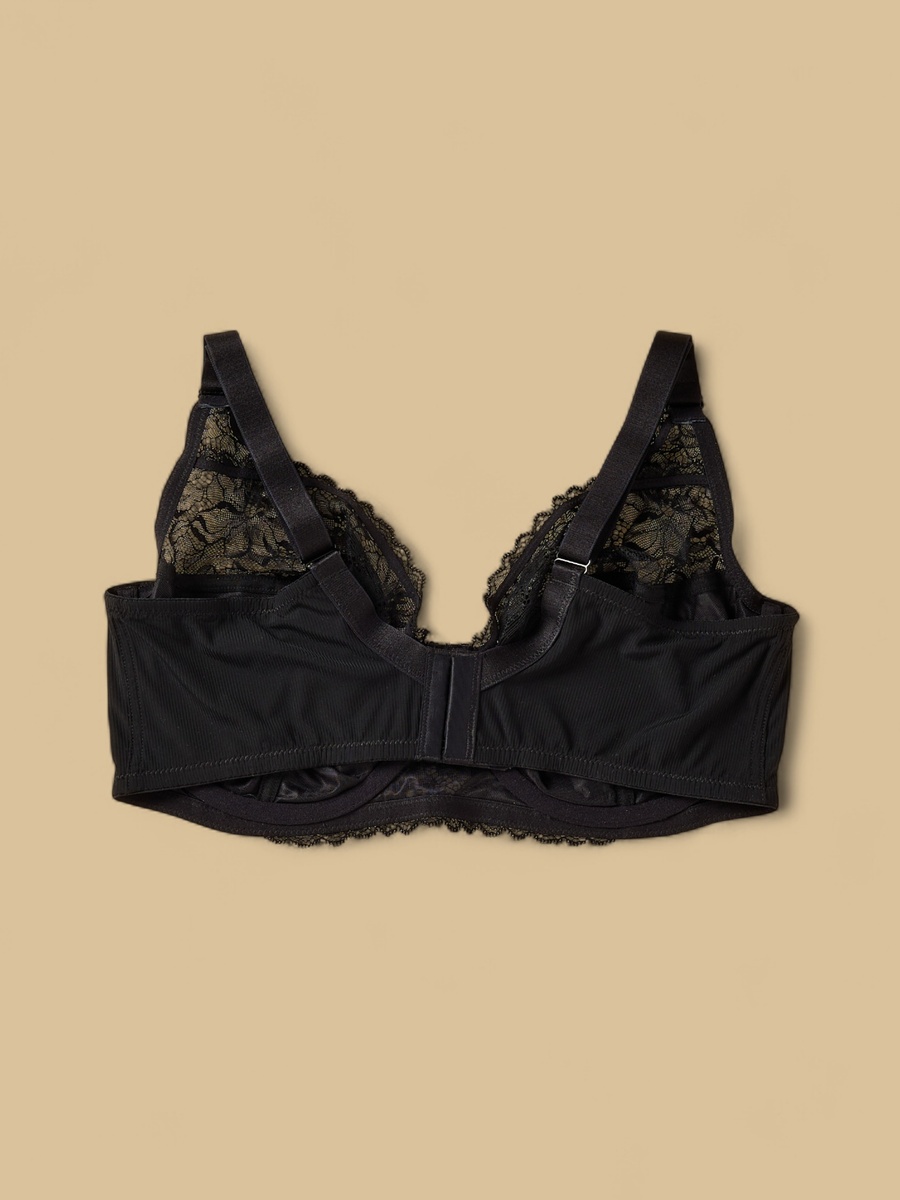 Lace Panel Non-Padded Wired Bra