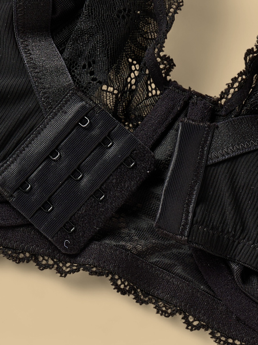 Lace Panel Non-Padded Wired Bra