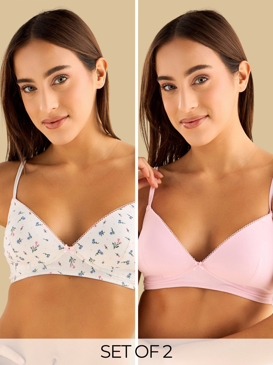 Pack of 2 - Padded Non-Wired A-Frame Bra