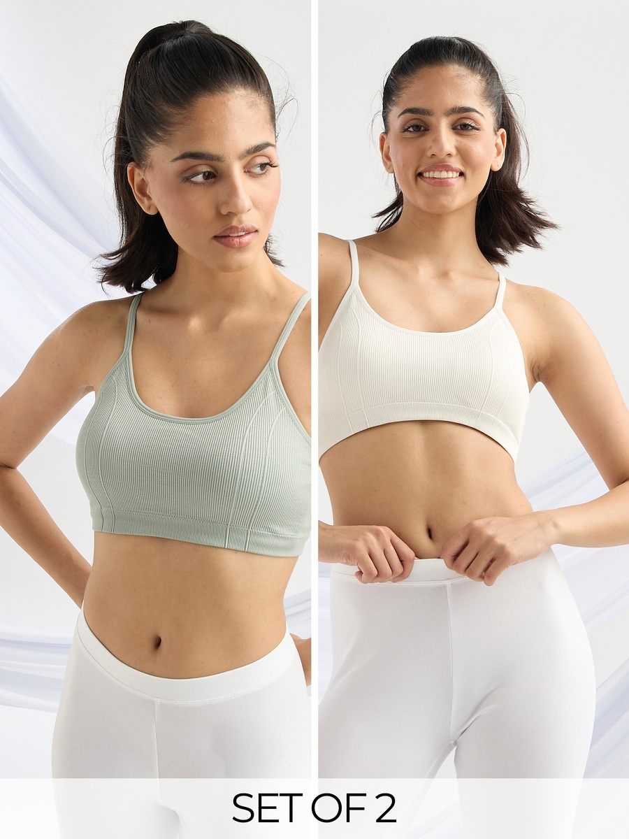 Pack of 2 - Ribbed Seamless Sports Bra