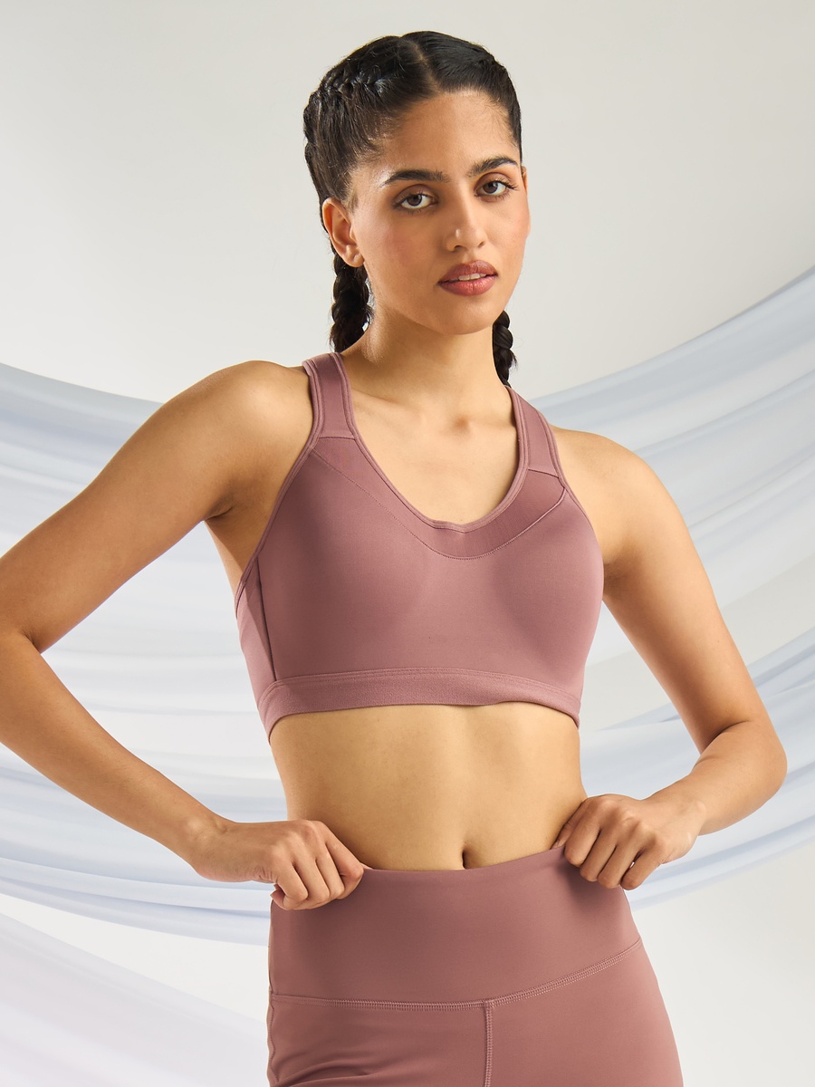 Mesh Panel High Support Sports Bra