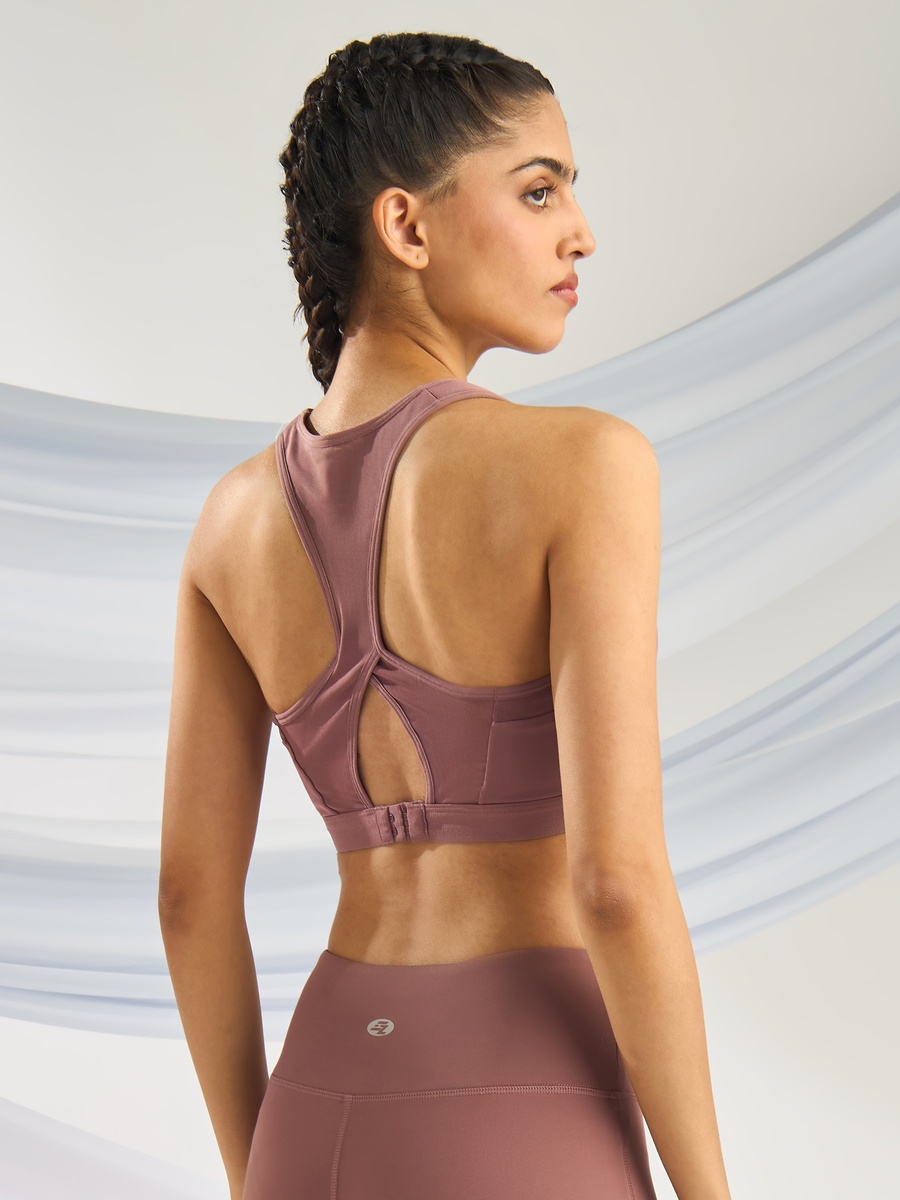 Mesh Panel High Support Sports Bra