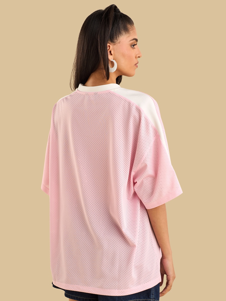 Applique Accent Oversized Jersey T-Shirt