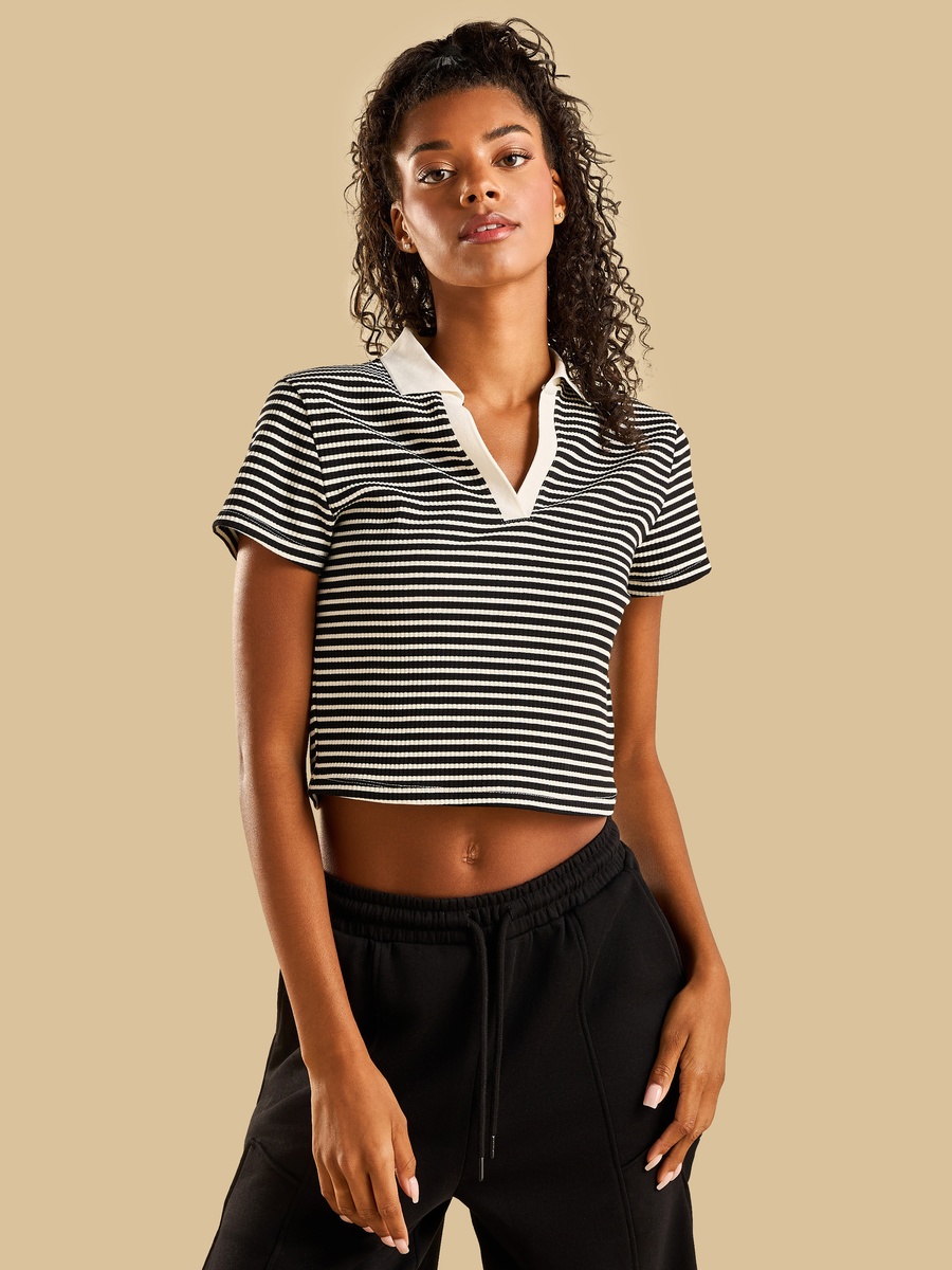 Striped Collared Top