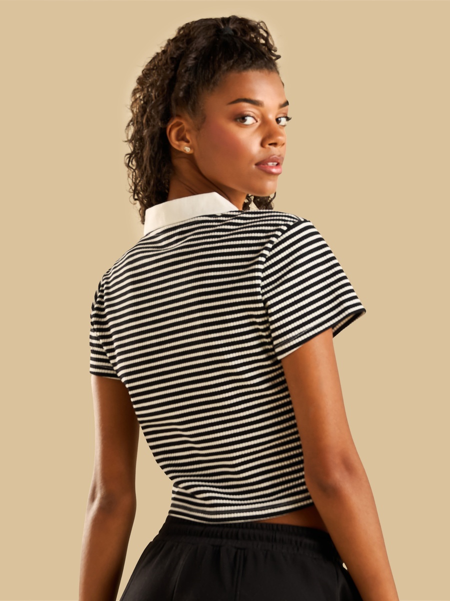 Striped Collared Top
