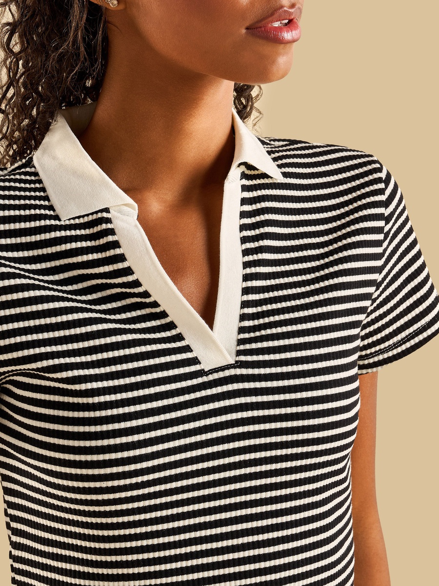 Striped Collared Top