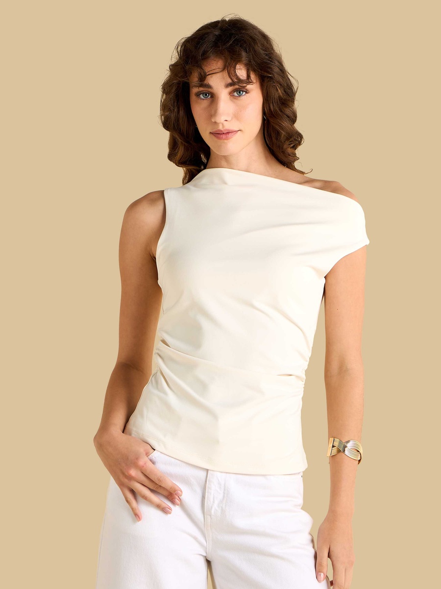 Off Shoulder Top with Ruched Design