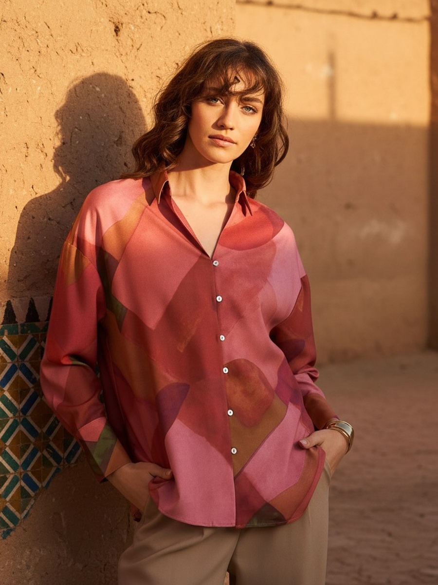 Oversized Crepe Shirt