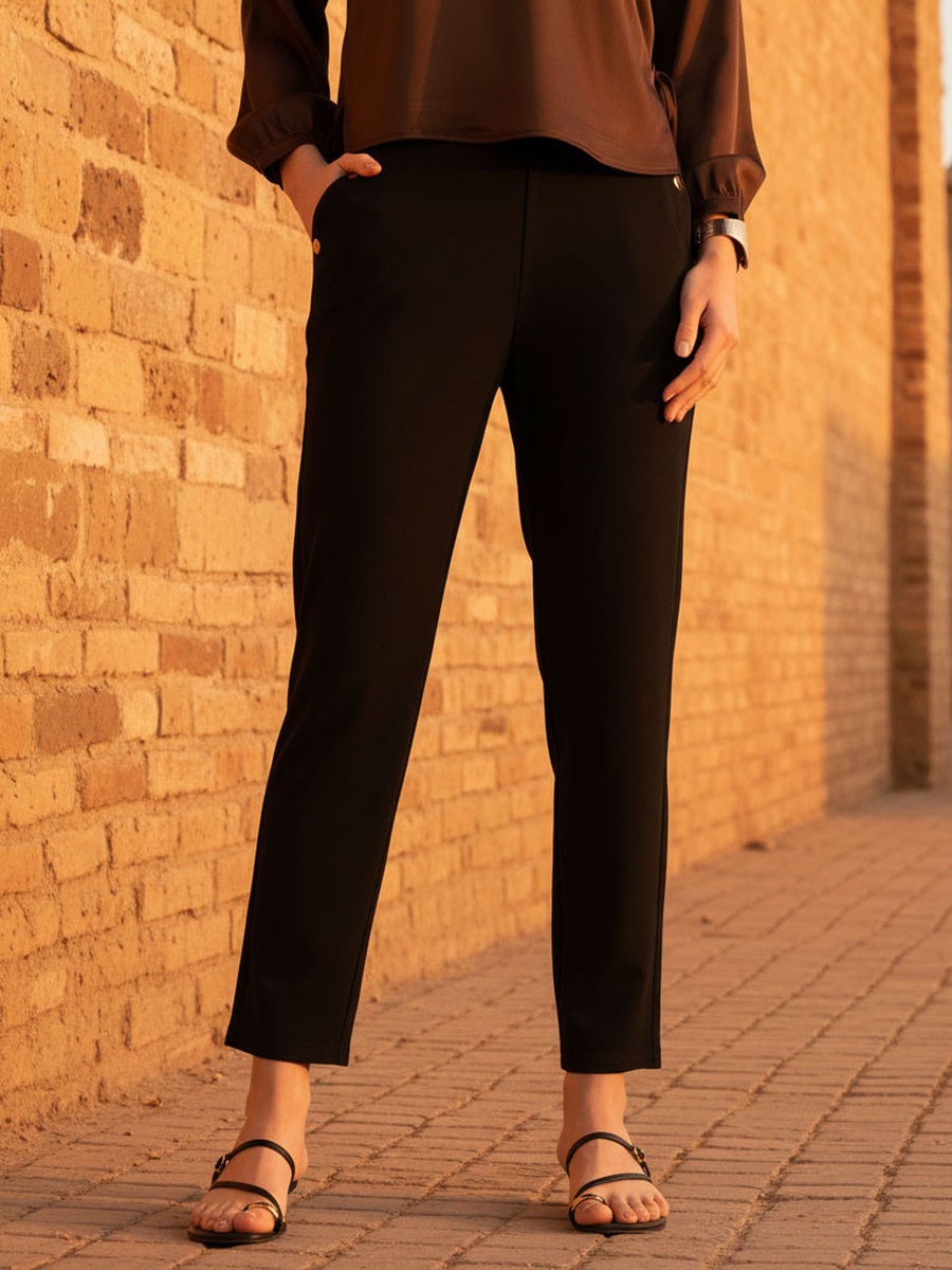 Button Accent Tapered Treggings
