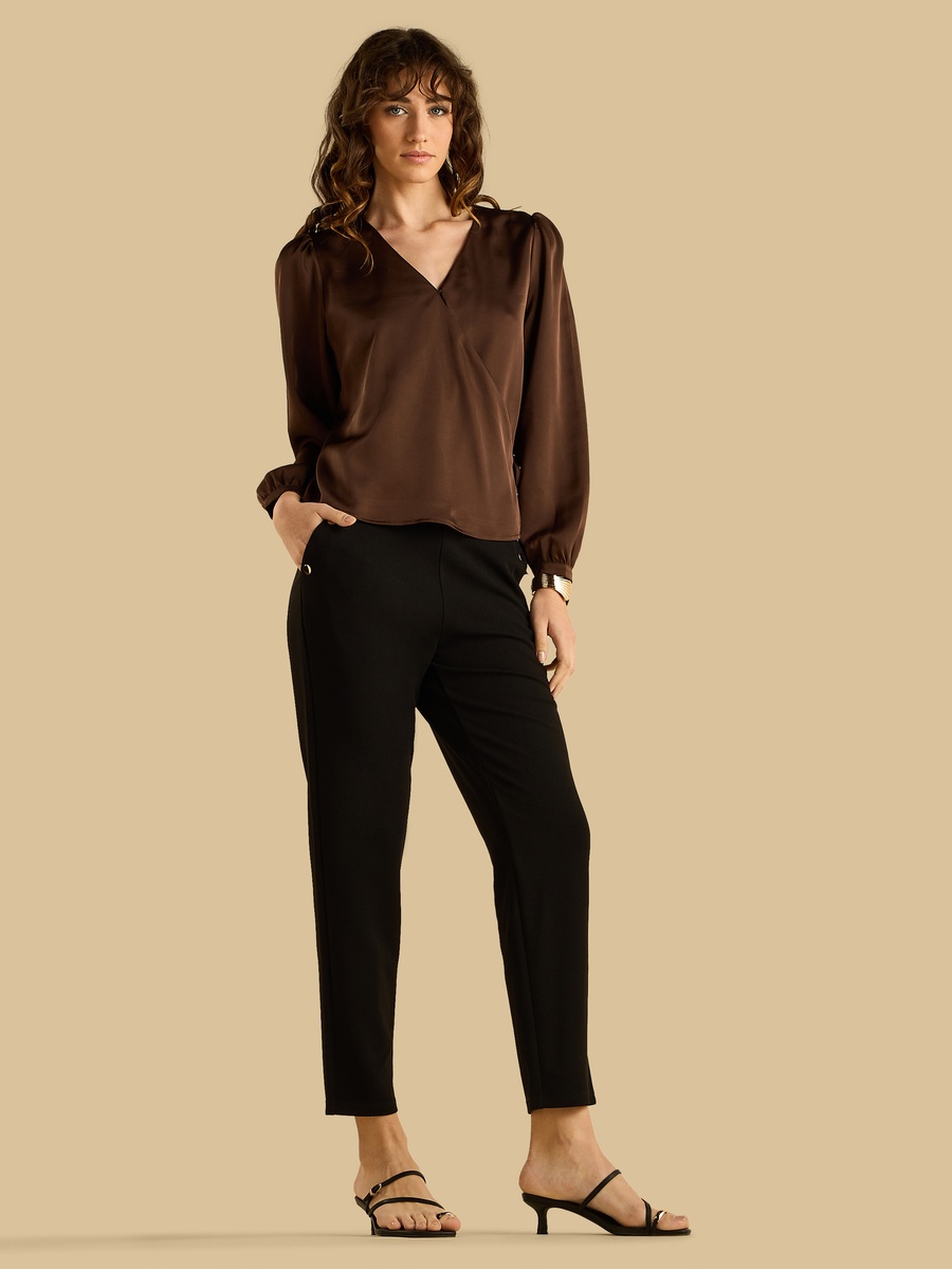 Button Accent Tapered Treggings