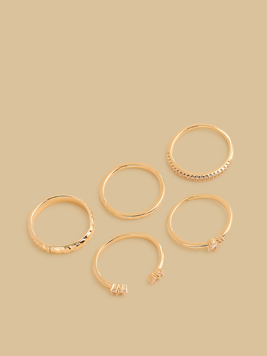 Pack of 5 - Assorted Metallic Ring