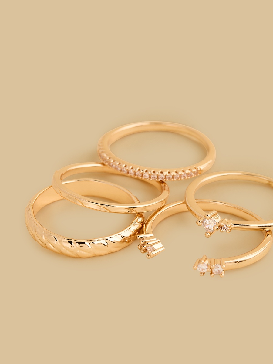 Pack of 5 - Assorted Metallic Ring